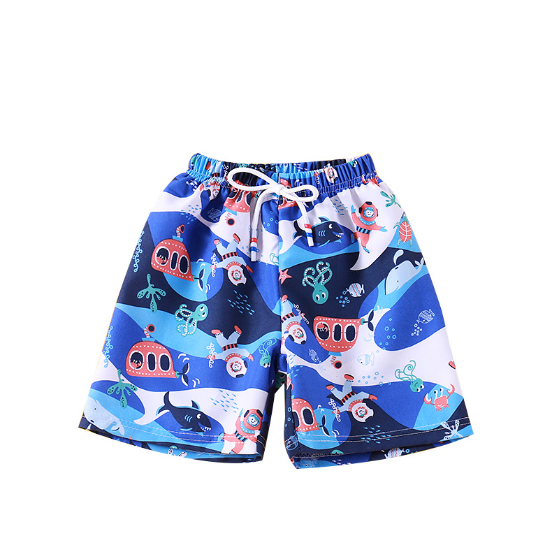 Summer Children's Shorts Beach Pants Swimming Trunks Boys Casual Loose Outer Wear Big Panties Cartoon Fashionable Fifth Pants