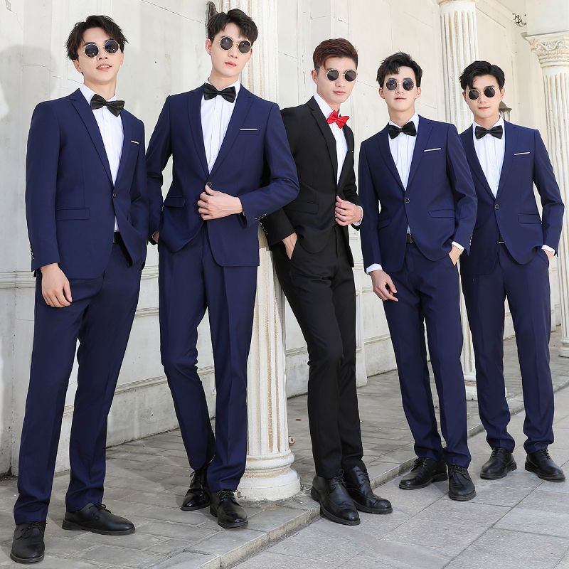 兄弟团衣服伴郎服装西服马甲套装西式结婚白衬衫西裤礼服演出服