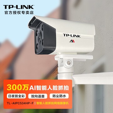 tp-link300万高清室外全彩夜视摄像头户外人脸抓拍语音通话尘