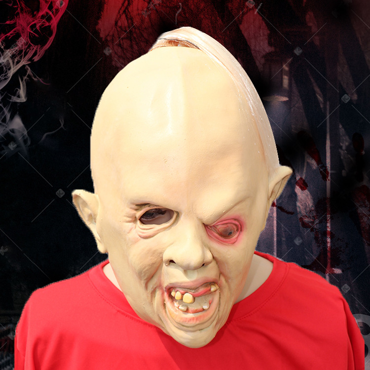 2018款万圣节搞怪双下巴面具舞会恶搞整蛊道具厂家直销