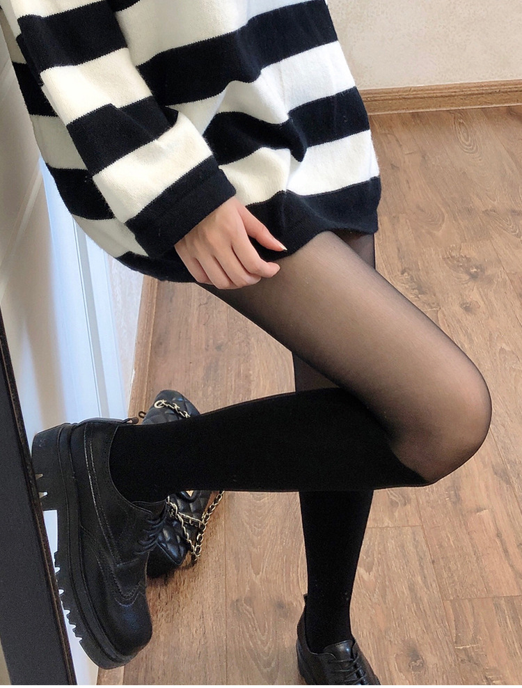 日系秋冬黑丝性感假大腿过膝袜女jk白色丝袜黑色假小腿拼接连裤袜