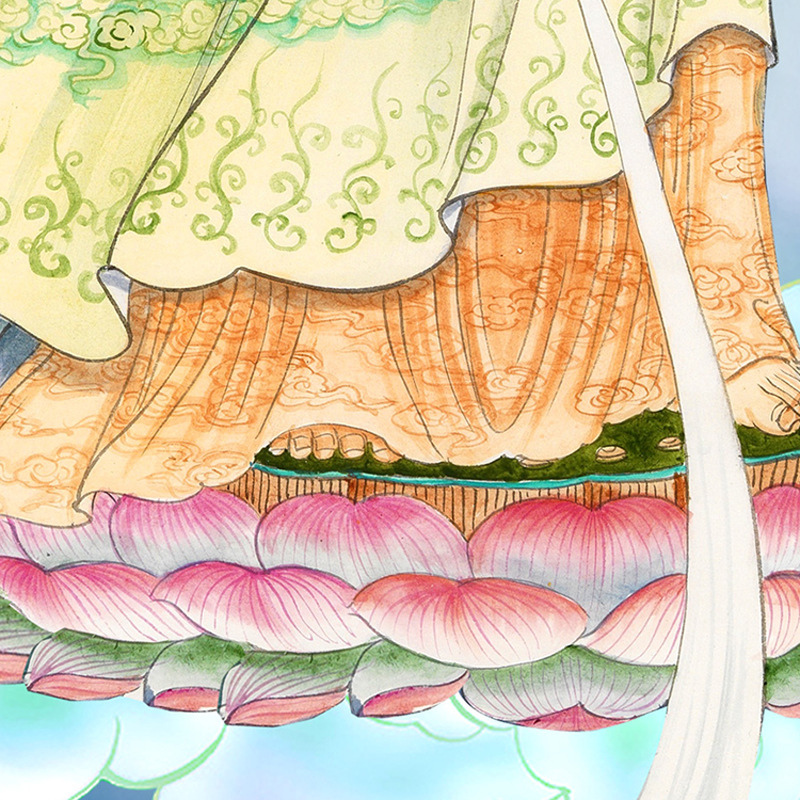 观音画像挂画观音老母佛像居家家用供奉玄关佛堂禅意观世音菩萨像