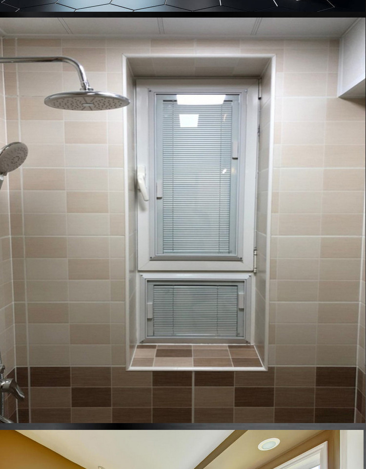 厨房铝合金内置百叶窗玻璃厨房卫生间厨房卫生间磁控百叶窗免打孔