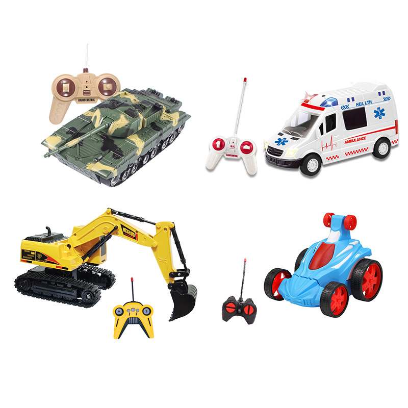 Cross-Border Hot Selling Remote-Control Automobile Toy Remote Control Tank Remote Control Excavator Engineering Vehicle Stunt Remote Control Car Wholesale