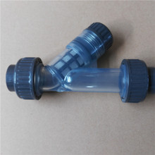 upvc透明Y型过滤器给水化工塑料过滤器自来水饮用水管道净化DN50