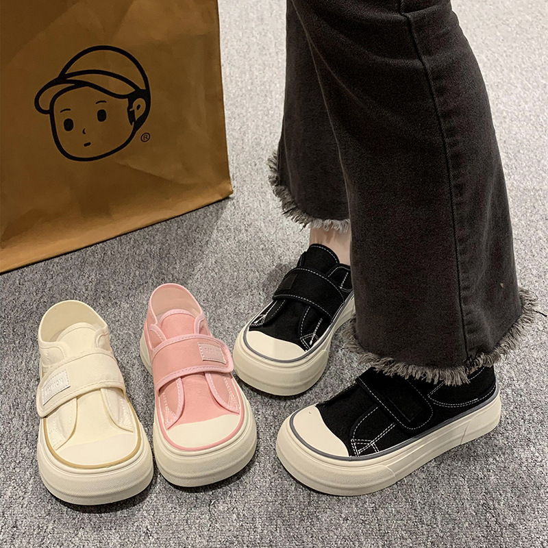 女生小白鞋百搭平底休闲帆布女鞋ins潮2024新款春秋新款chic鞋子