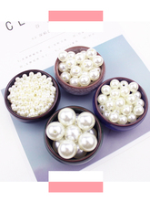 仿珍珠散珠ABS白色有孔diy手工制作饰品耳环材料包发饰配件串珠子