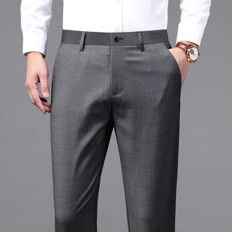 品牌一件代发专柜同款高端男装轻奢休闲裤高腰宽弹男士商务西裤