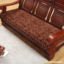 毛绒沙发垫单三人组合加厚秋冬长椅老式木头沙发坐垫毛毛