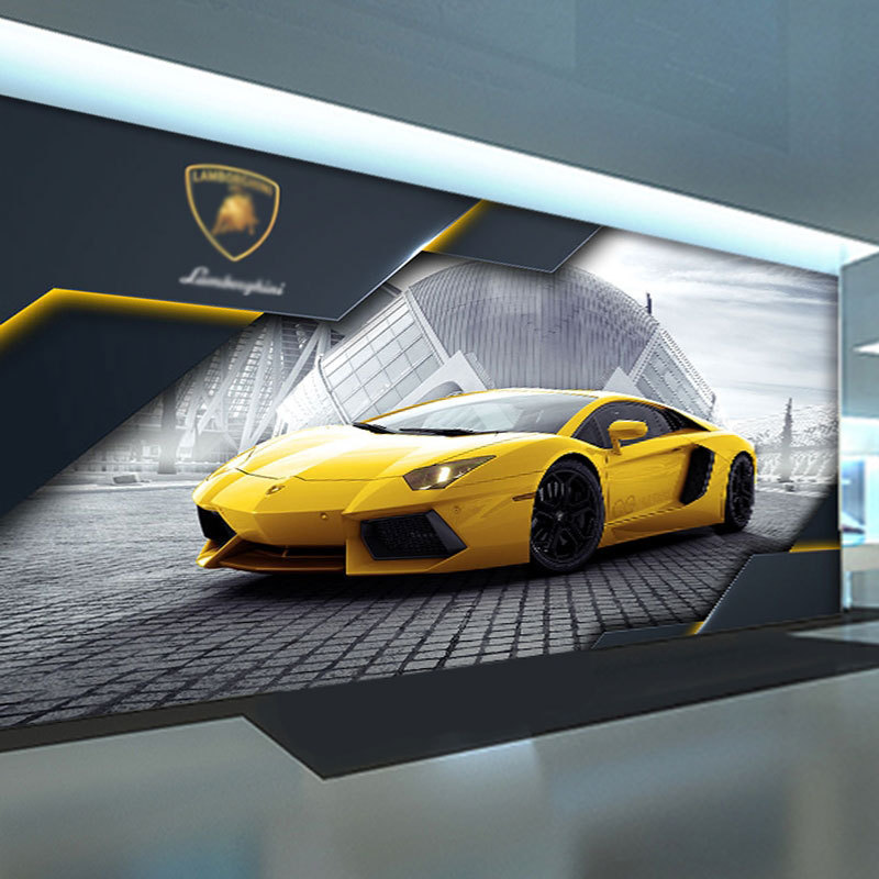 3d立体汽车壁纸壁画保养装修主题背景墙图片4s美容改装店跑车墙纸