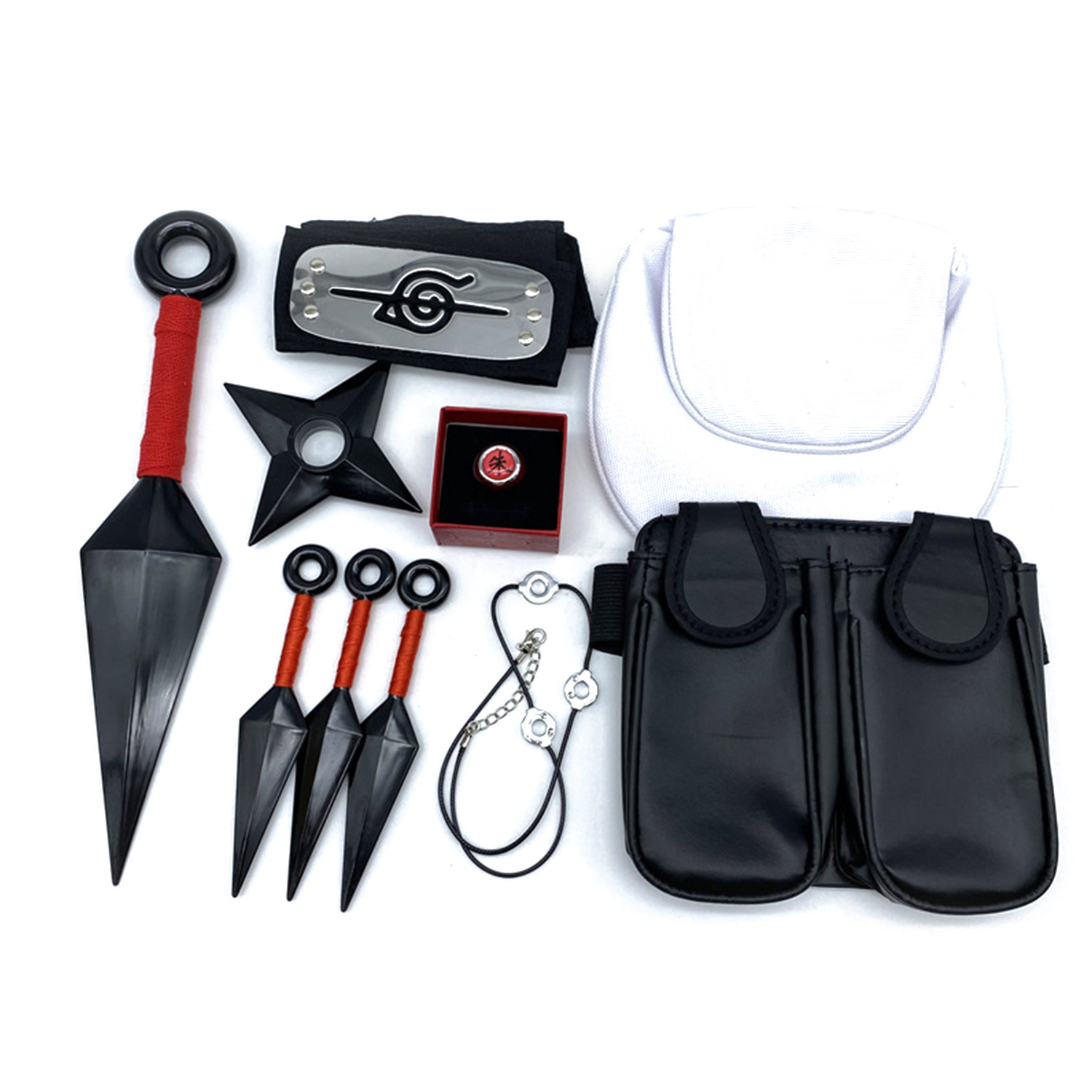 火影塑料大号武器 苦无 四代目鼬项链朱戒指手里剑忍具包兵器套装