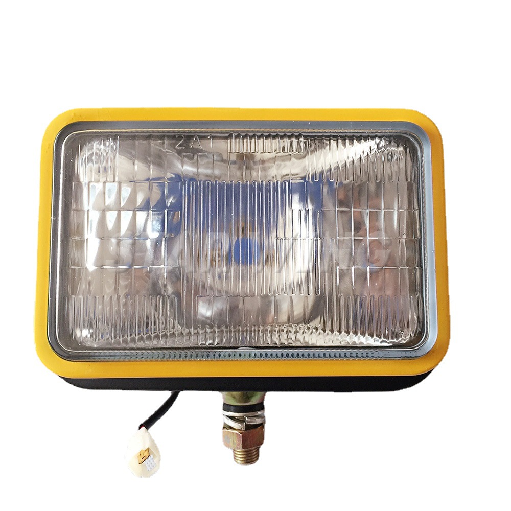 热卖 拖拉机工程车前照灯 总成 真空灯芯5寸方 黄色铁壳方形