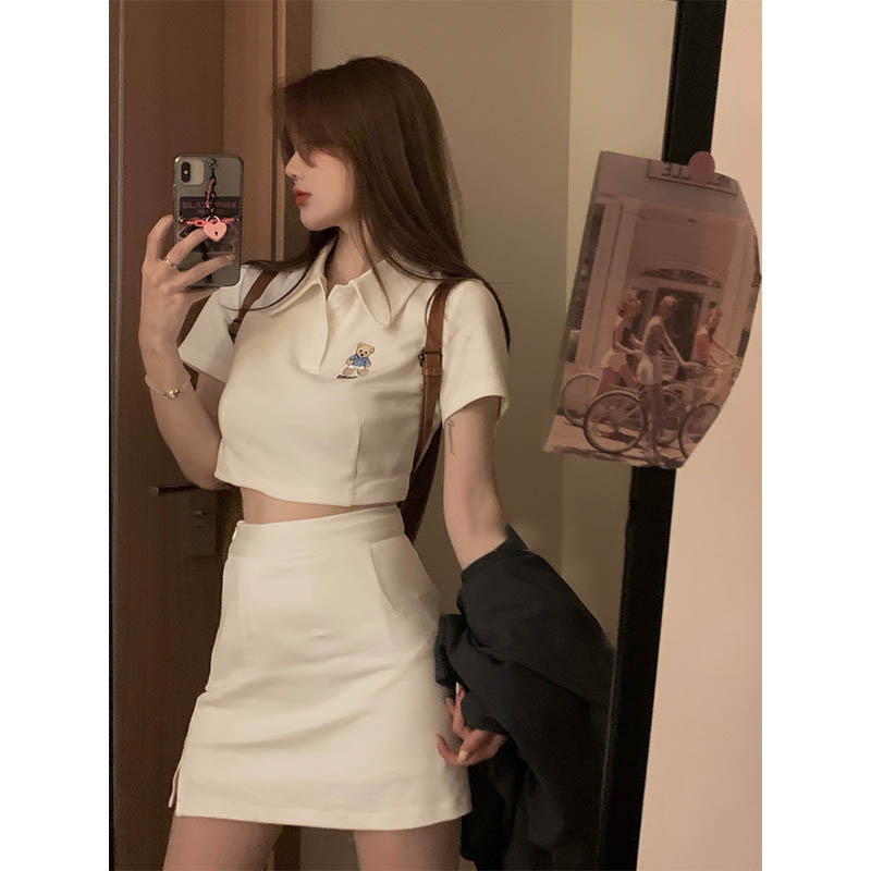 网红炸街学院风甜酷辣妹超火包臀裙子两件套装春款2021年新款女夏