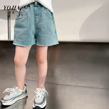 YOJIA女童牛仔短裤夏季2024新款韩版五分裤薄款热裤儿童裤子夏装