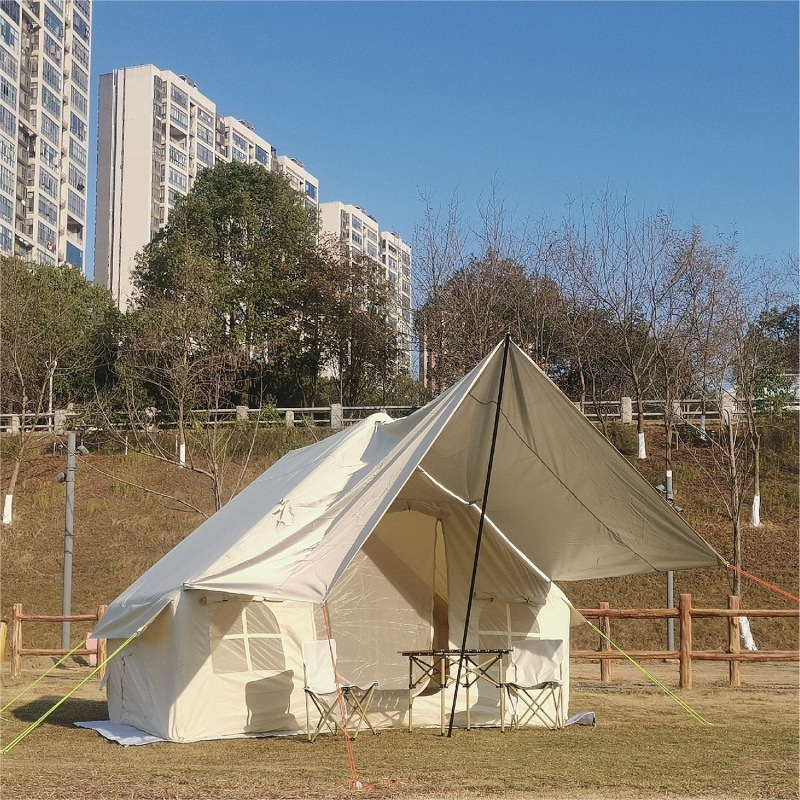 露营免搭建充气帐篷户外野营过夜多人双层帐加厚防雨防晒露营