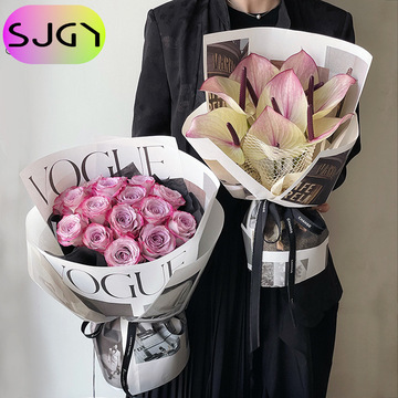 尚吉 鲜花包装纸ins网红款风格画报时尚封面花束牛皮纸包花纸