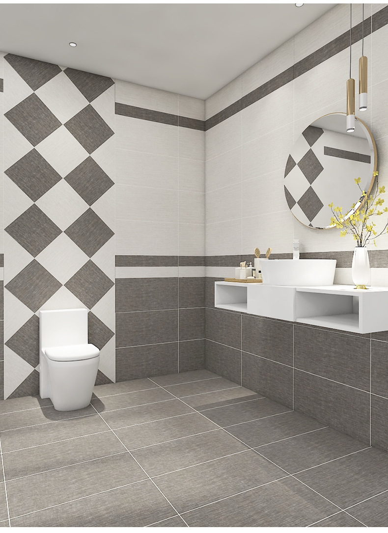 全瓷布纹砖300x600卫生间瓷砖简约现代厨房墙砖厕所阳台防滑地砖