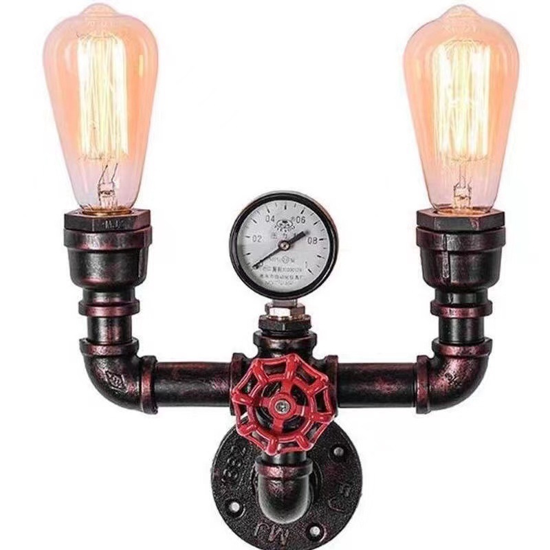 Lighting American Old Industrial Style Aisle Retro Restaurant Edison Industrial Water Pipe Decoration Pipe Wall Lamp E27