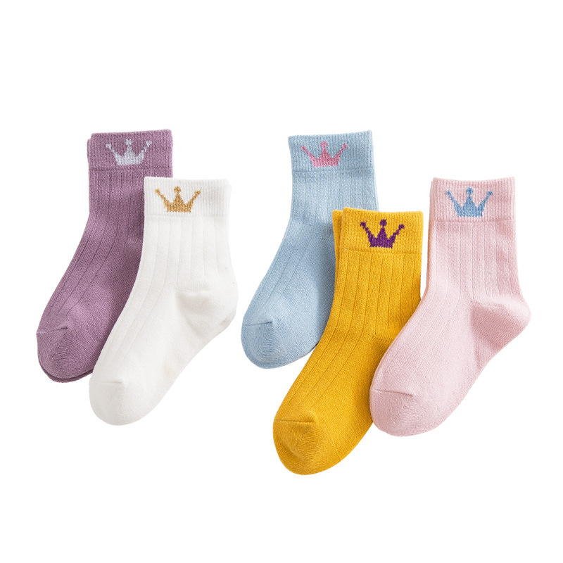 Children's Socks Autumn and Winter Boys and Girls Tube Socks Thickened Cartoon Cute Solid Color Bowknot Cotton Socks Baby's Socks Wholesale