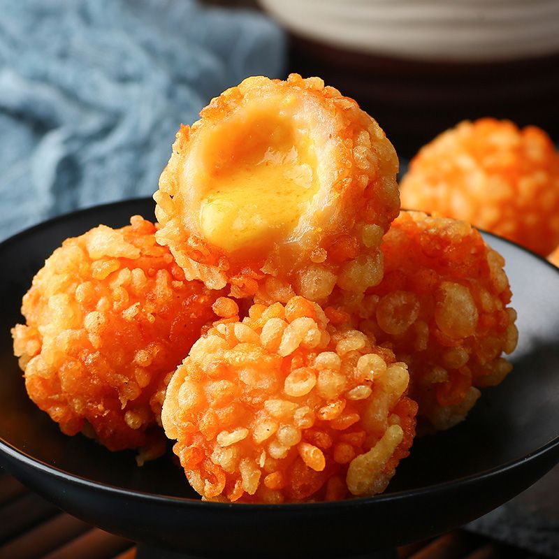 熔岩爆浆芝士虾球夹心黄金餐饮爆品油炸速冻小吃半成品茶点心
