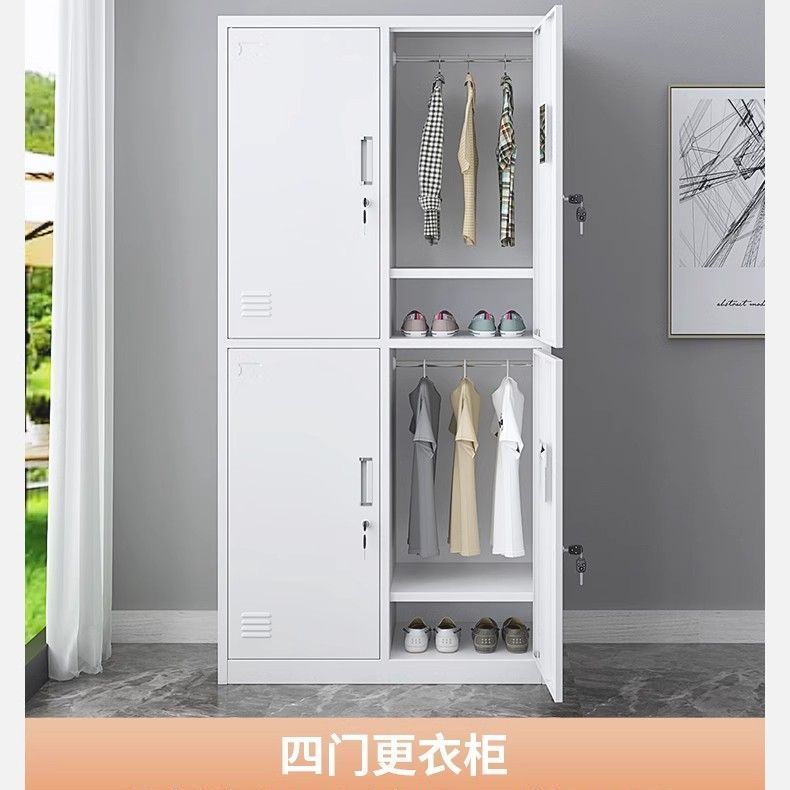工厂员工更衣柜四门宿舍储物柜六门浴室换衣柜带锁鞋柜钢制24门柜
