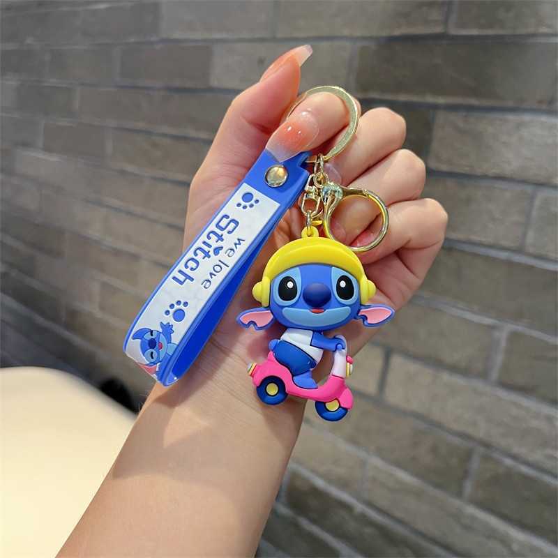 Creative Cartoon Sports Surfing Stitch Keychain Cute Dessert Stitch Key Chain Men and Women Handbag Pendant