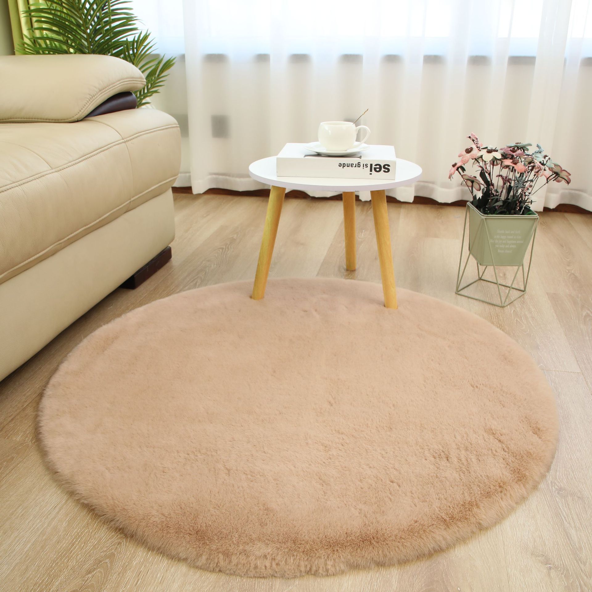 简约兔毛地毯沙发卧室床边地垫飘窗儿童房门口仿兔毛绒地毯