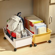 书本收纳盒带滑轮学生教室宿舍可移动桌面书箱桌下放书包收纳箱