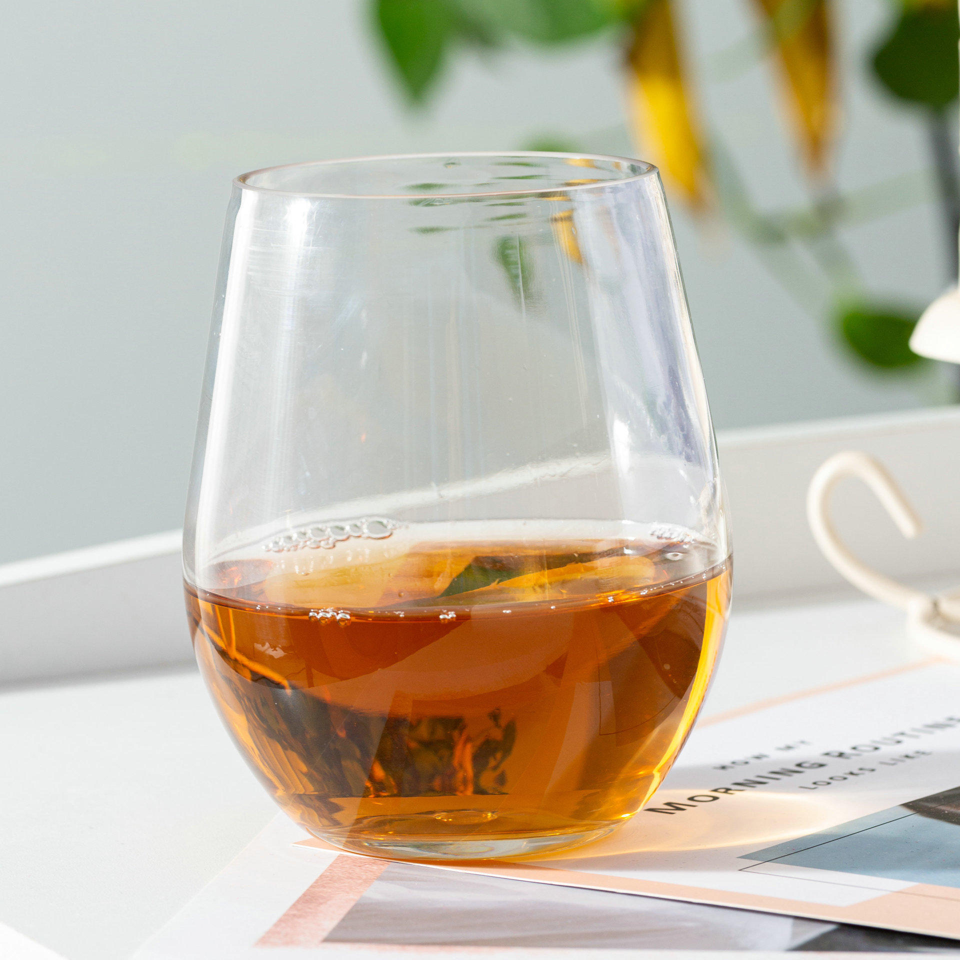 蛋形tritan红酒杯仿玻璃无脚塑料酒杯威士忌葡萄酒杯套装