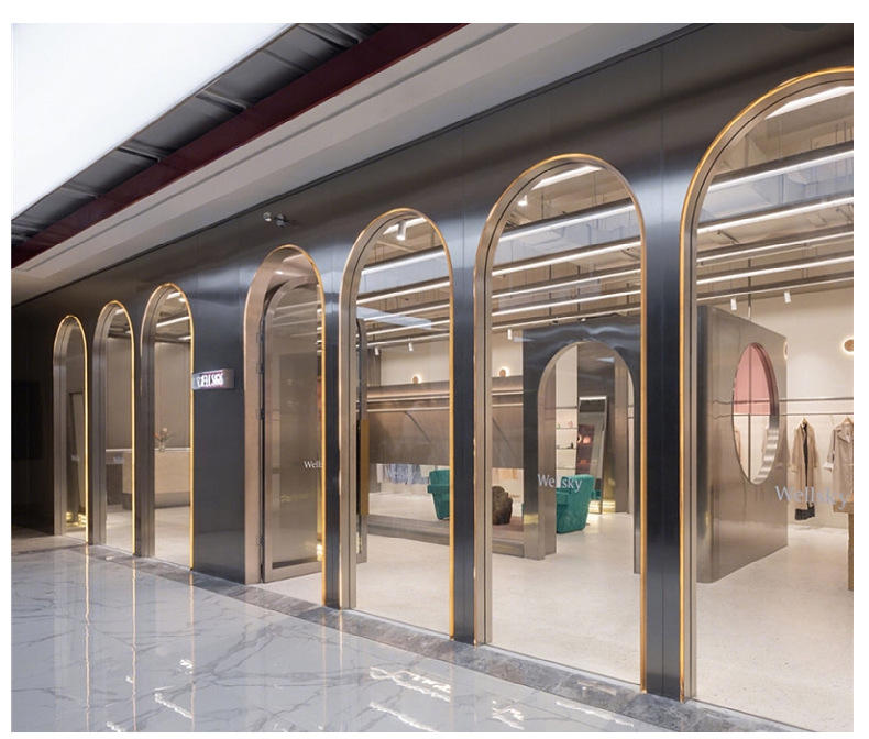 弧形不锈钢钛金条圆弧吊顶收边条金属电梯门套背景墙装饰包边条