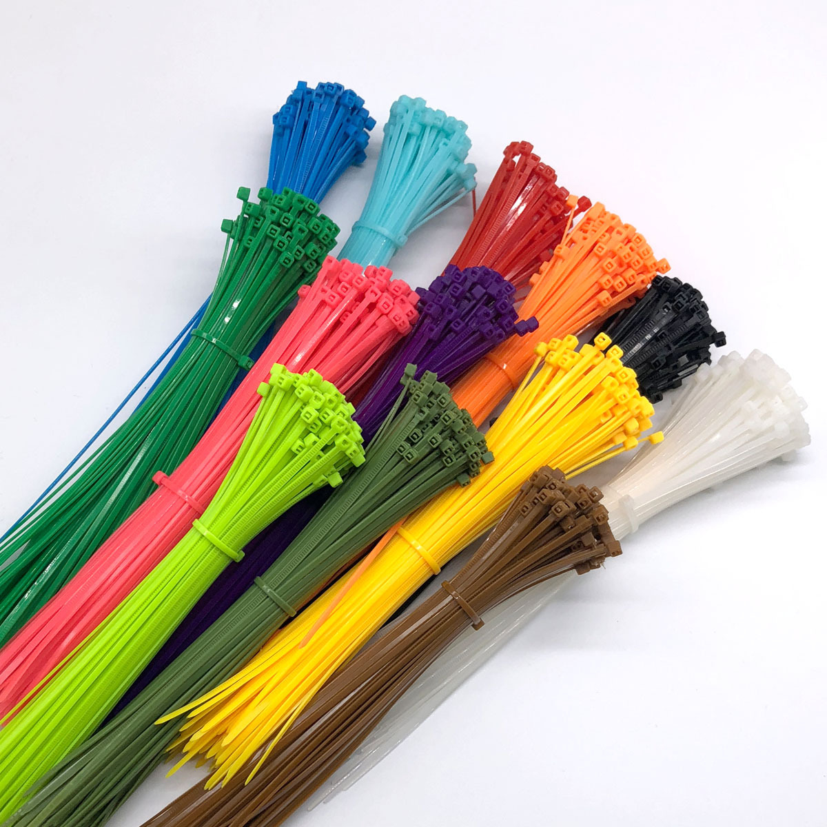 彩色扎带尼龙4*200mm塑料自锁式固定理线捆绑带红黄蓝绿紫橙混色
