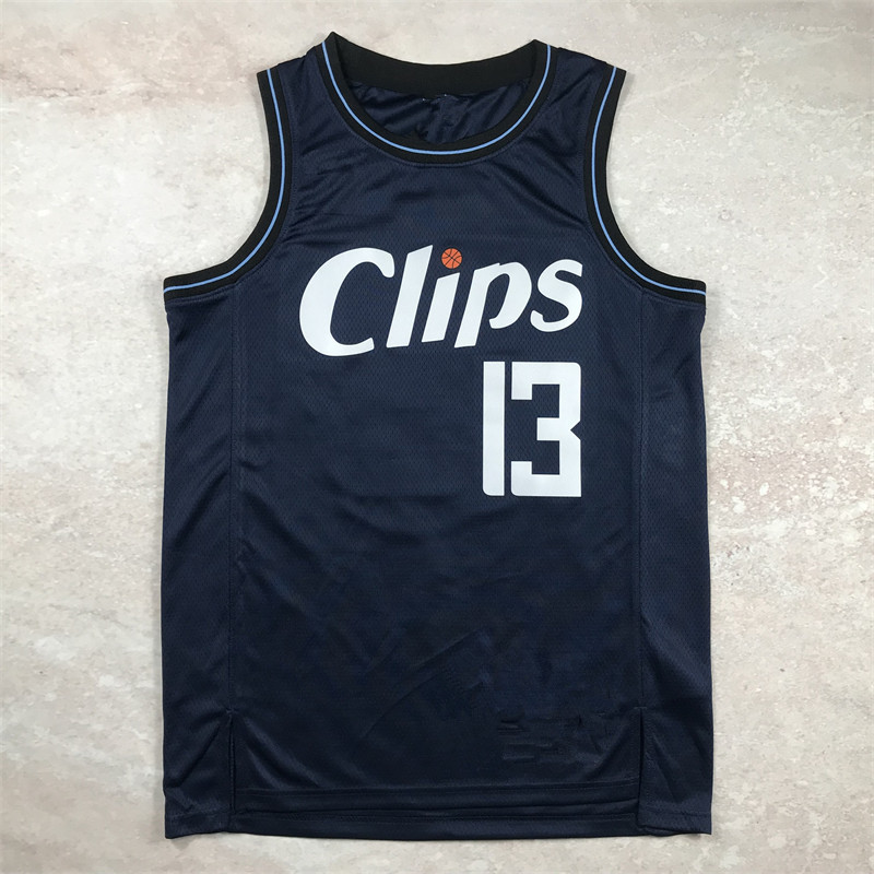 热压版快船队13号保罗乔治球衣热印篮球服hotpress jersey george