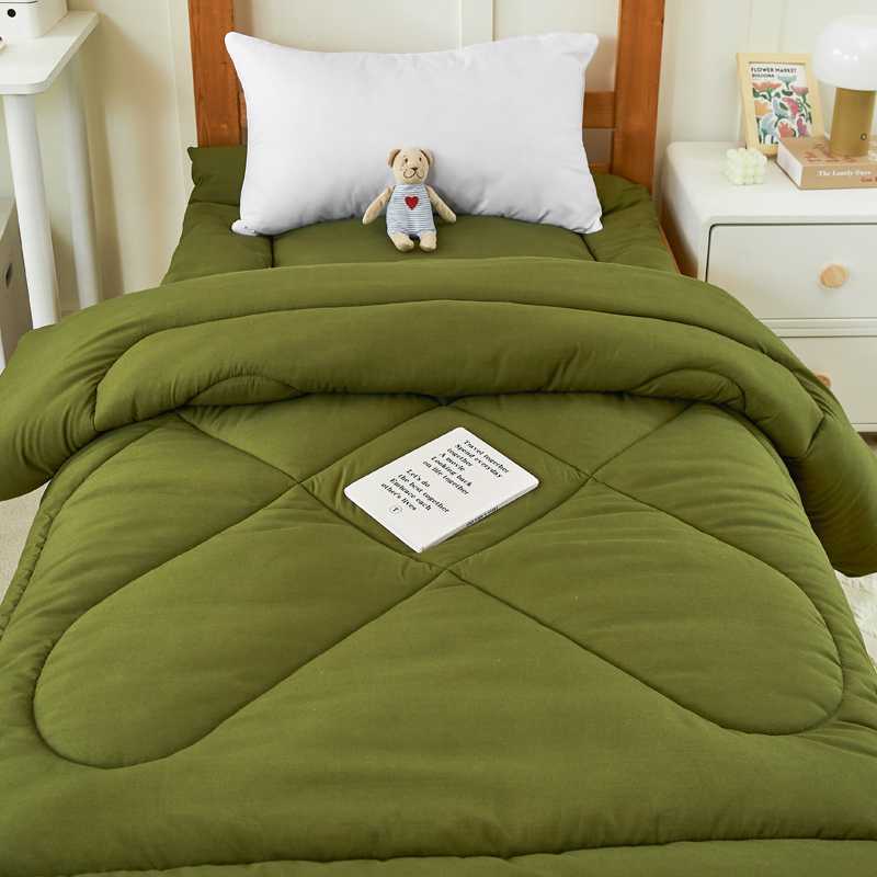 2024新款亲肤学生宿舍大豆被军绿色被芯床垫-阿里巴巴