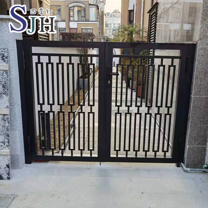 苏州小区庭院铝合金侧门 厂家防盗小区自建房镂空铝合金大门