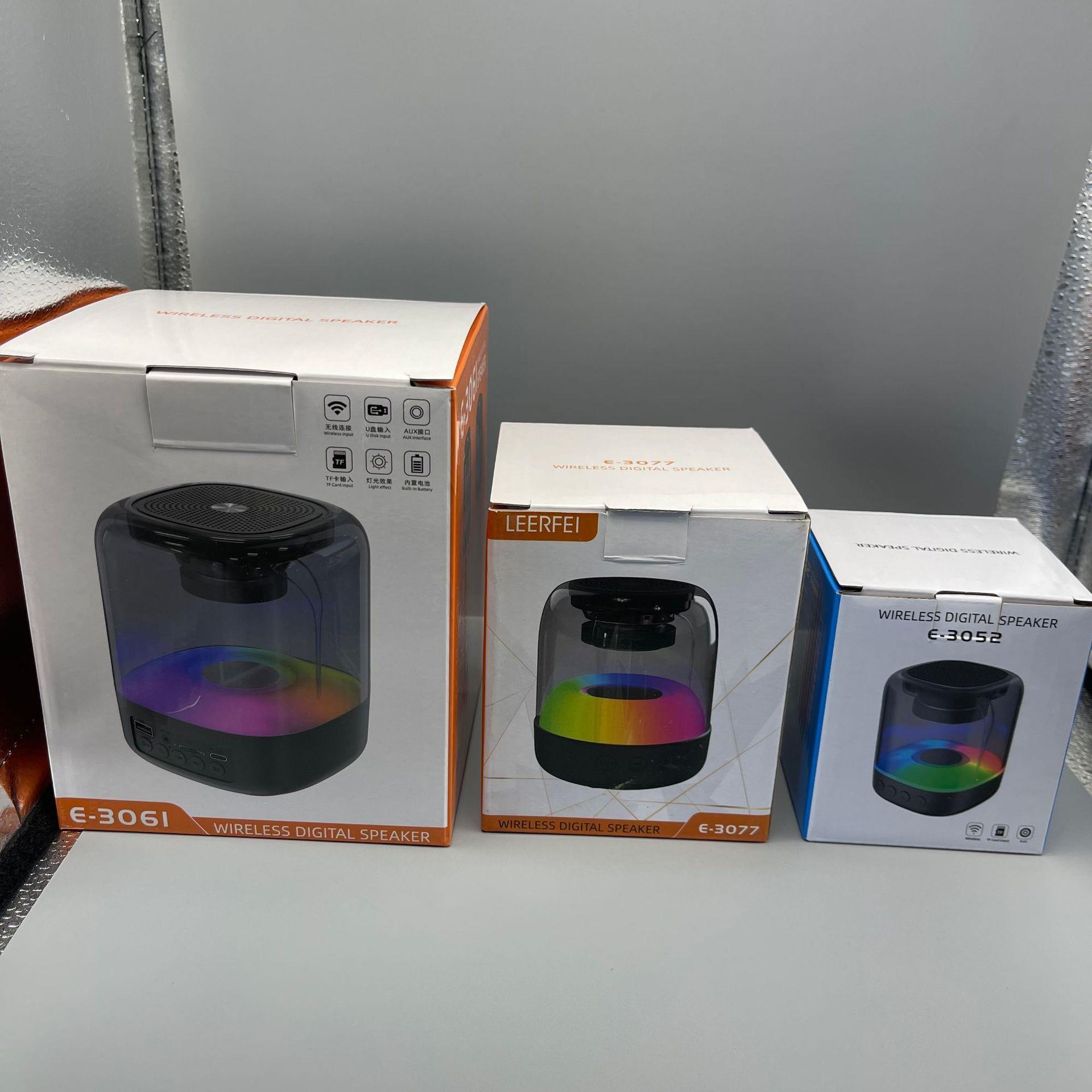 New Transparent Bluetooth Speaker RGB Colorful Wireless Home Mini Desktop Card Large Volume Overweight Low Audio