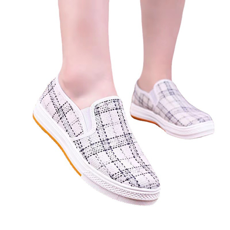 Old Beijing Cloth Shoes with Tendon Sole Women's Spring and Autumn White Shoes Women's Casual Fashion All-Matching Non-Slip Sneakers Female Student Shoes