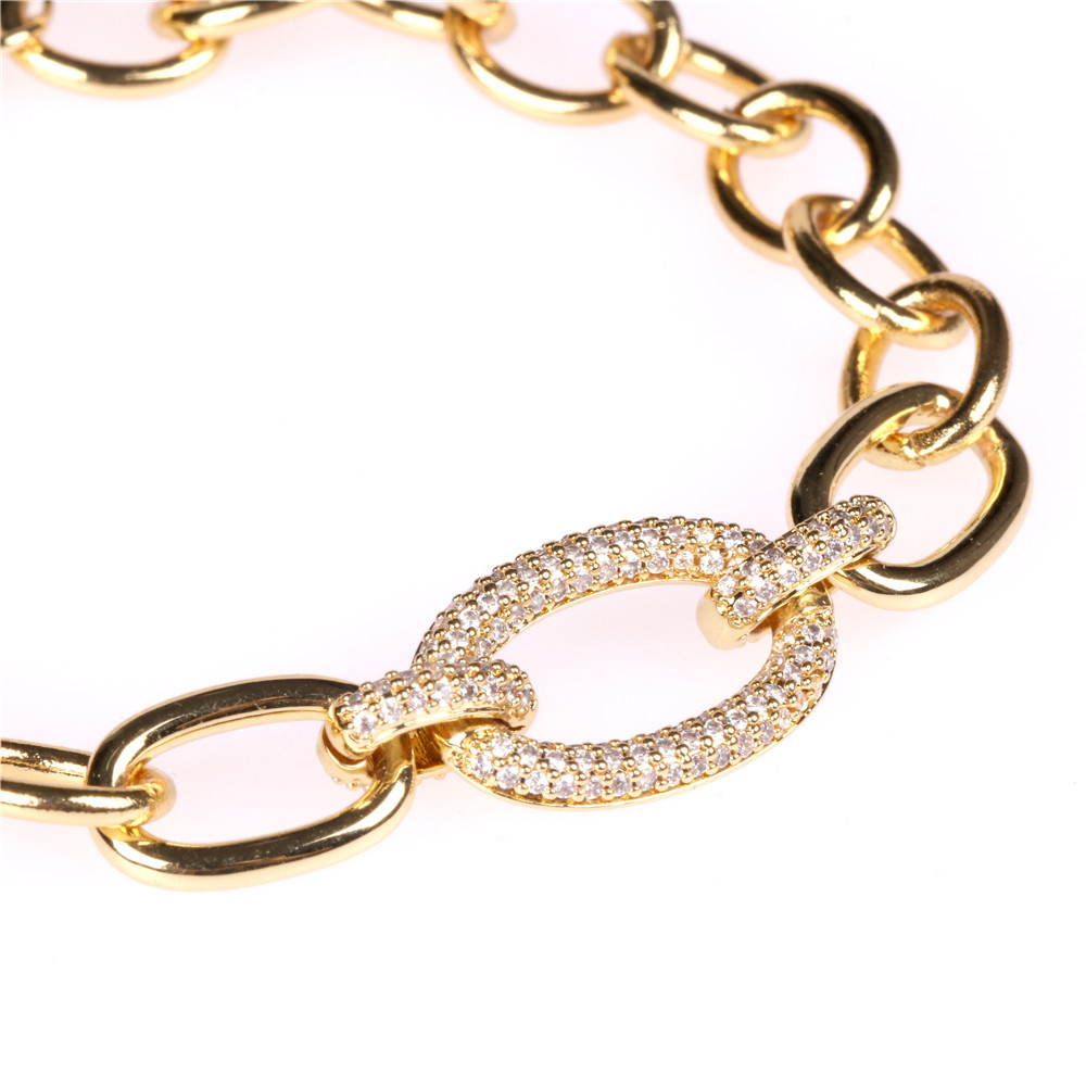 2021新款欧美风铜镀18k金个性女潮流嘻哈rapper索链ins潮网红手链