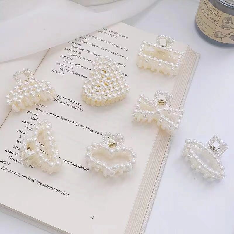 New Pearl Barrettes Rabbit Dignified Flowers Grip Female Korean Style Set Bow Children Acrylic Retro