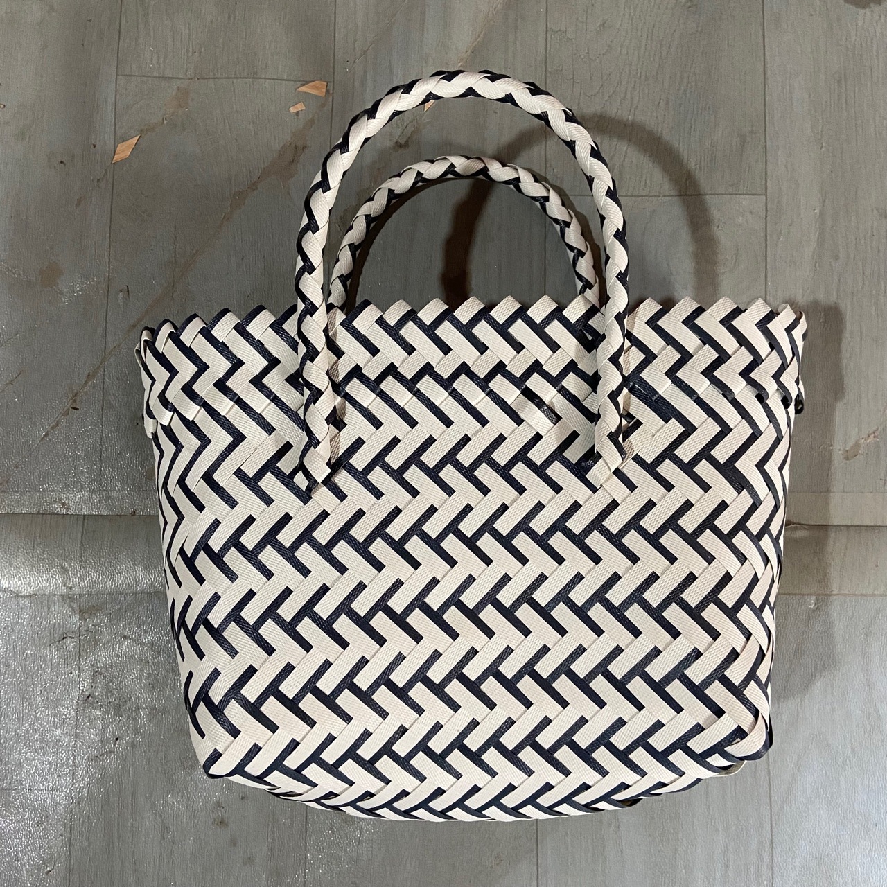 Handmade Woven Handbag Oblique Woven Knitted Basket Horizontal Square Small Square Bag Casual Women's Bag