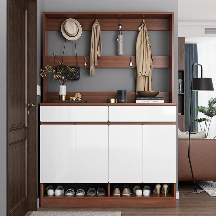 鞋柜衣帽架一体家用进门口鞋柜带挂衣架一体和挂衣柜入户门玄关柜