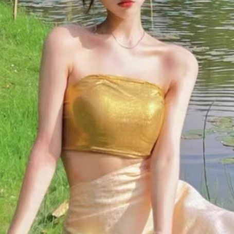 西双版纳的傣族服装网红裹胸肚皮舞一片式抹胸外穿-阿里巴巴