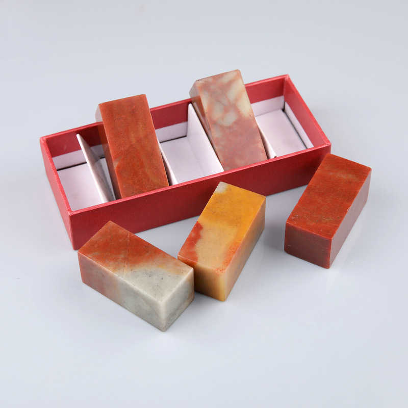 篆刻印章石料套装寿山石印石章料学生姓名练习石头料2.5x2.5x5cm