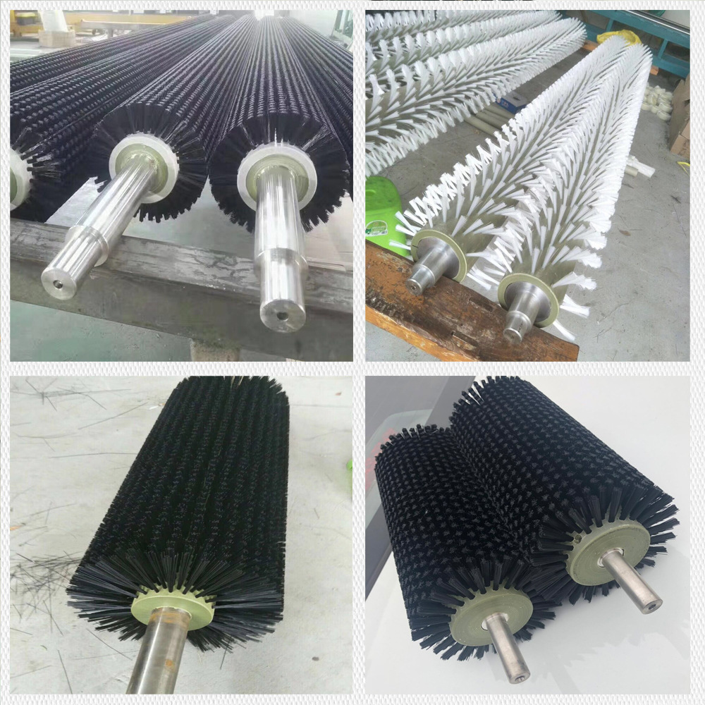 工业毛刷辊 滚筒刷清洗除尘抛光打磨毛刷辊耐磨尼龙丝毛刷辊厂家