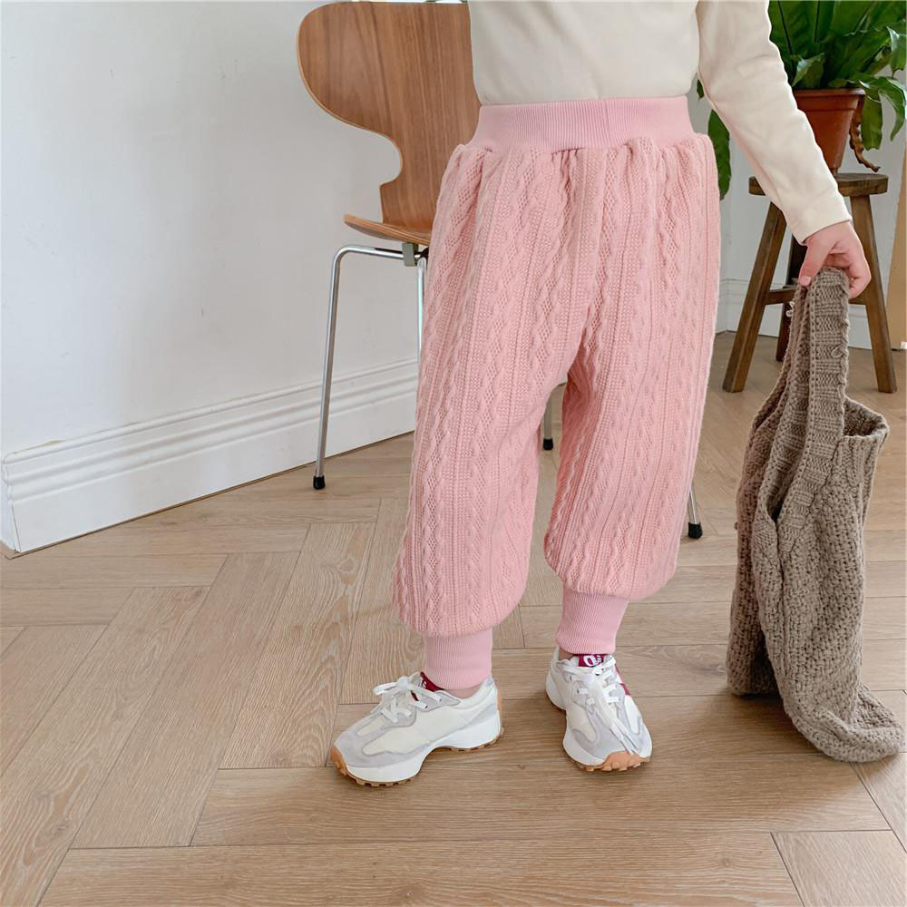 女童加绒裤子秋冬外穿儿童针织毛线裤宝宝保暖奶奶裤20849