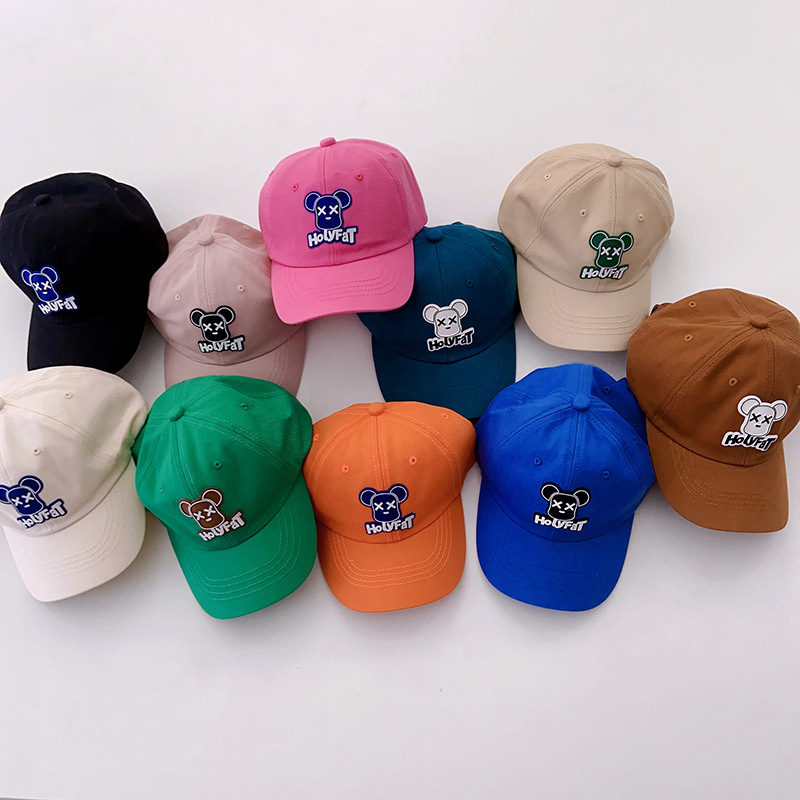 Korean Spring New All-Match Children's Baseball Cap Candy Color Peaked Cap Boys and Girls Cartoon Dog Sunshade Sun Protection Hat