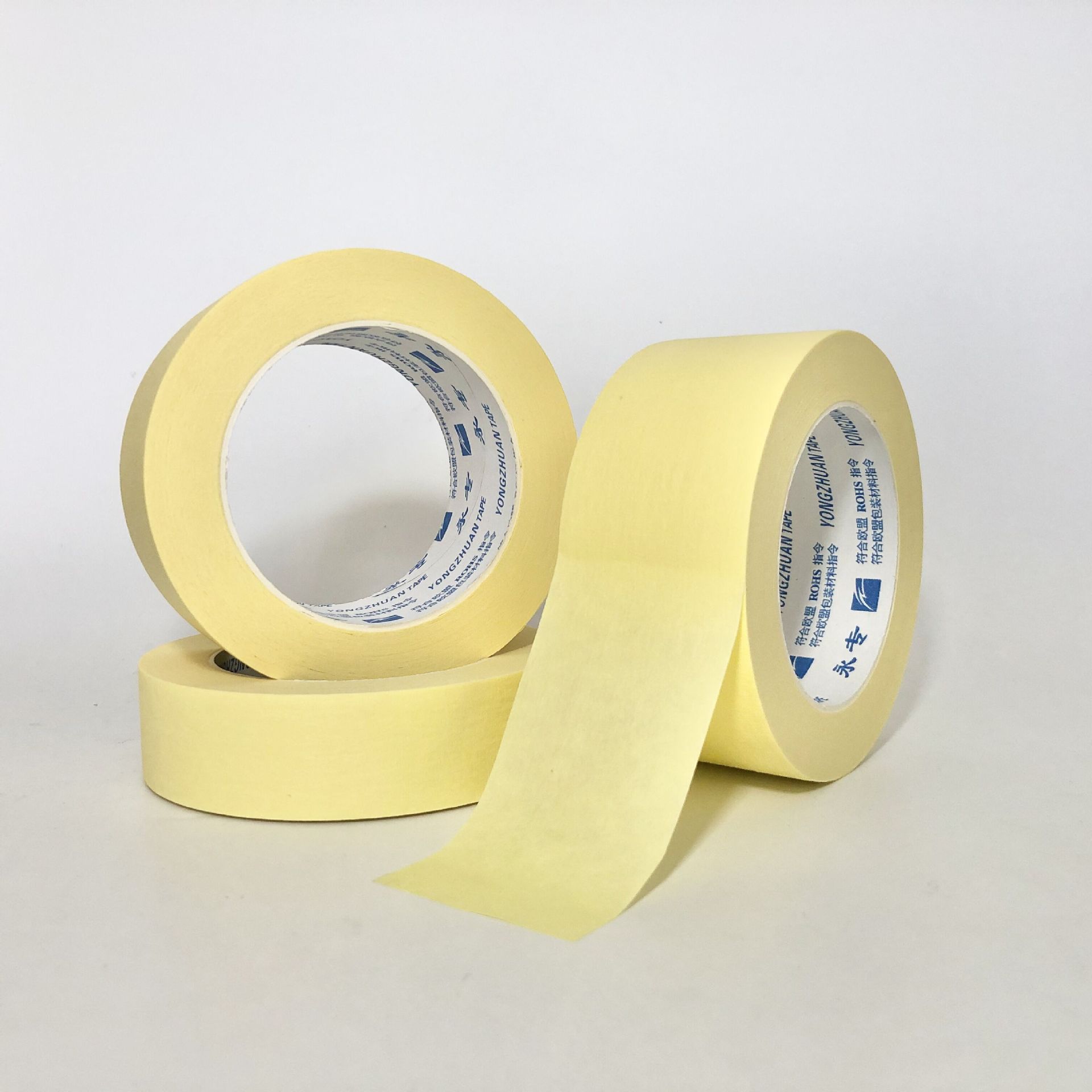 黄色加粘美纹纸胶带室内外墙壁喷涂遮蔽保护瓷砖美缝美纹纸厂家