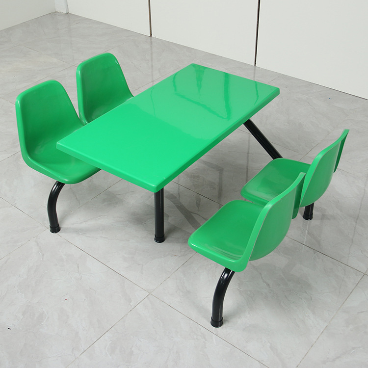 食堂玻璃钢餐桌椅员工餐桌椅学校食堂饭堂连体餐桌椅组合定制