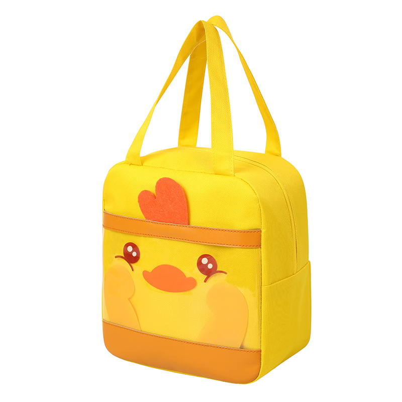 New Transparent Cartoon Lunch Box Bag out Portable Belt Meals Lunch Bag Large Capacity Picnic Ice Pack Insulated Lunch Bag