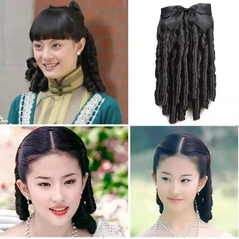 罗马卷假发公主卷马尾宫廷蝴蝶民国油条卷影视旗袍民国卷发