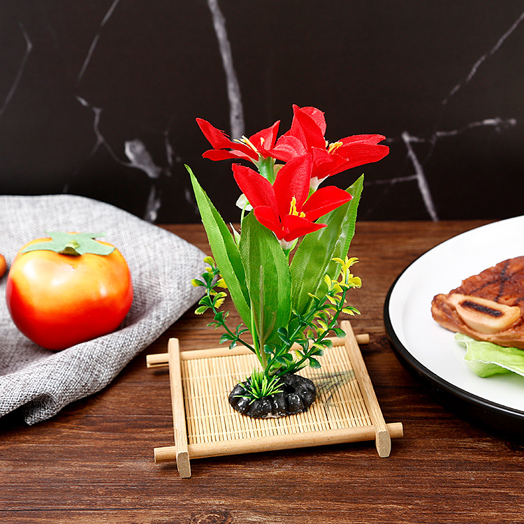 酒店餐厅摆盘装饰花草厨房盘花意境盘饰冷盘饰创意刺身灯梅花点缀